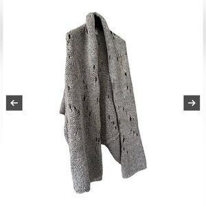 Vivienne Westwood Anglomania Gray Knit Open Front Cardigan, s/m, wool blend